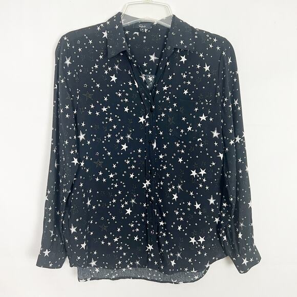 Rails Noemi Black Galaxy Star Print Black & White Women's Shirt Size Small - Picture 1 of 8
